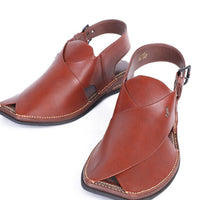 Plain Red Peshawari Chappal - J. Junaid Jamshed