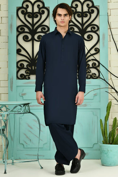 Blended Blue Shalwar Kameez - J. Junaid Jamshed