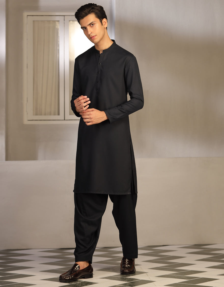 Blended Blue Shalwar Kameez - J. Junaid Jamshed