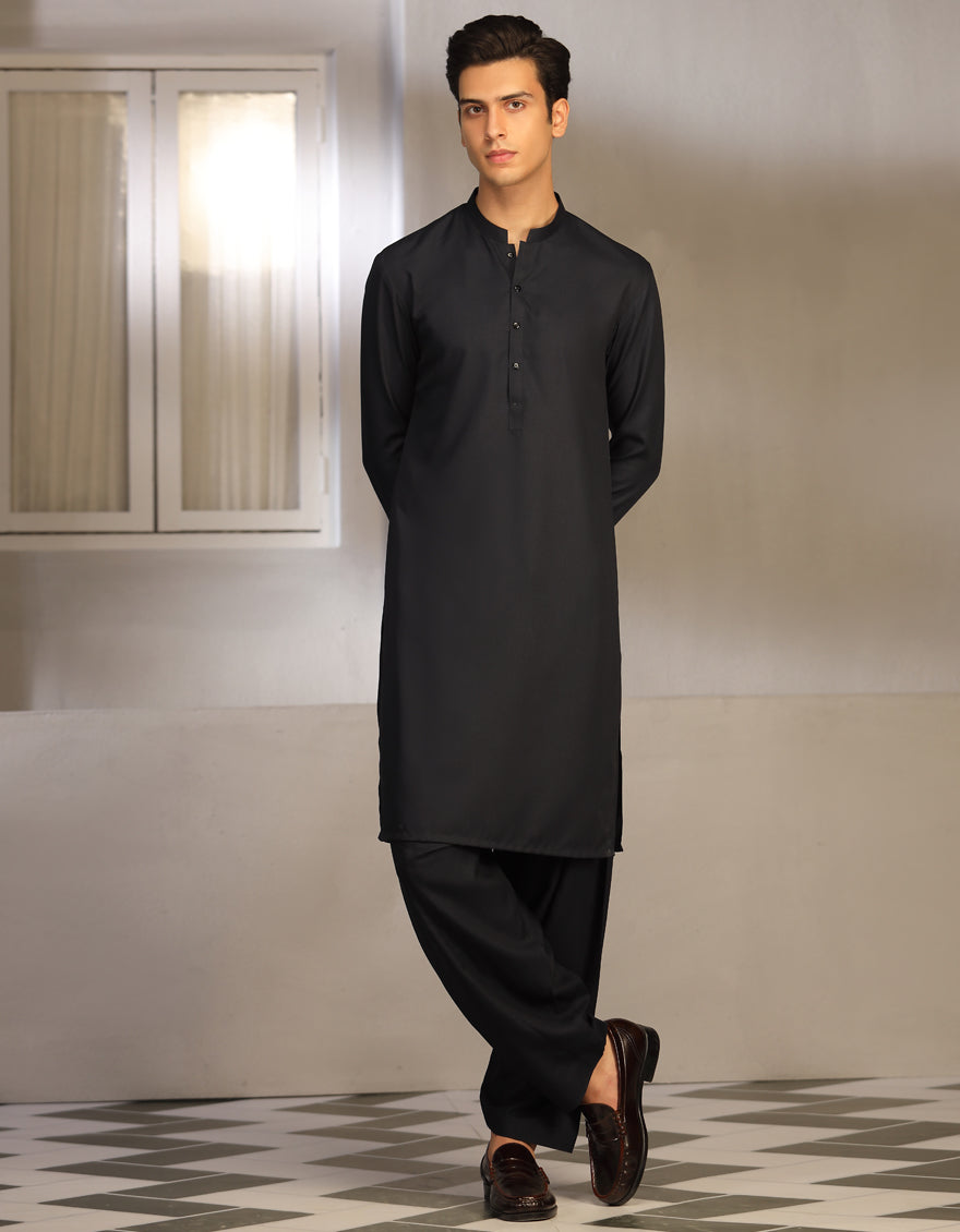 Blended Blue Shalwar Kameez - J. Junaid Jamshed