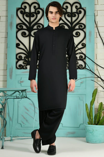 Blended Black Shalwar Kameez - J. Junaid Jamshed