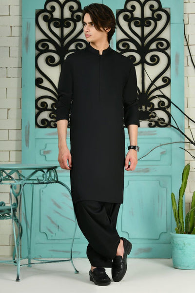 Blended Black Shalwar Kameez - J. Junaid Jamshed