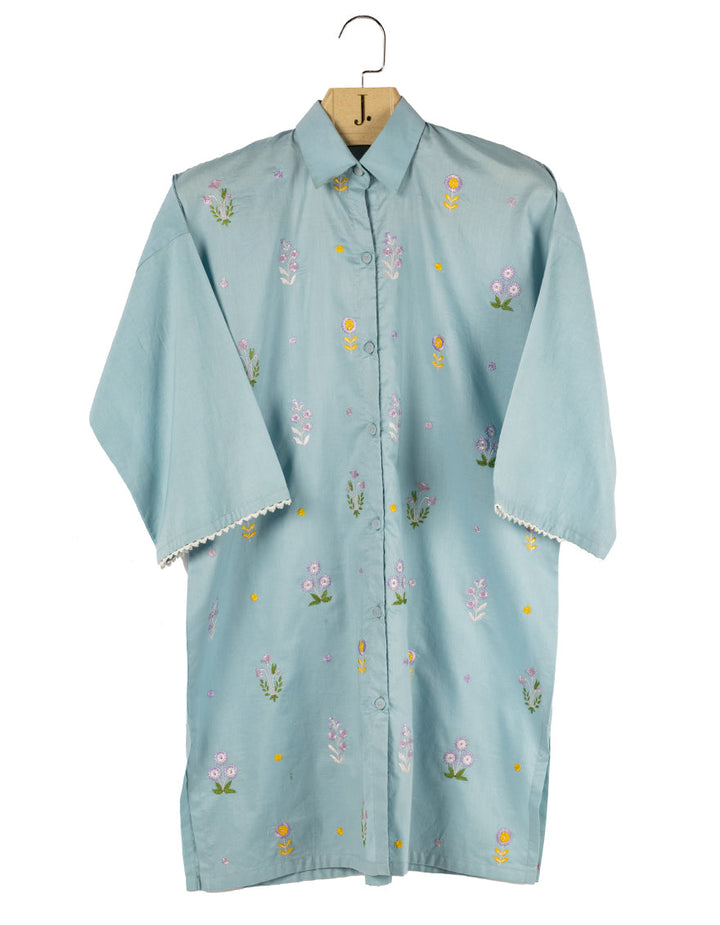 Lawn Blue Kurti - J. Junaid Jamshed