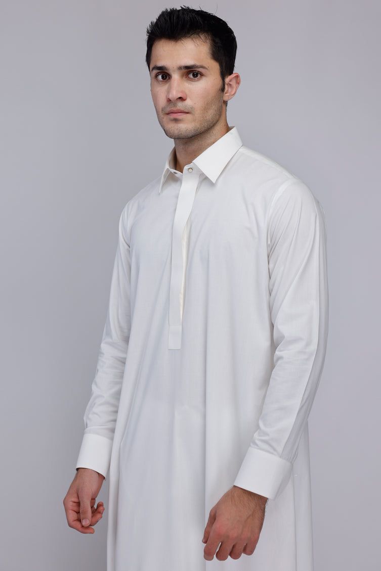 Blended White Jubba - J. Junaid Jamshed