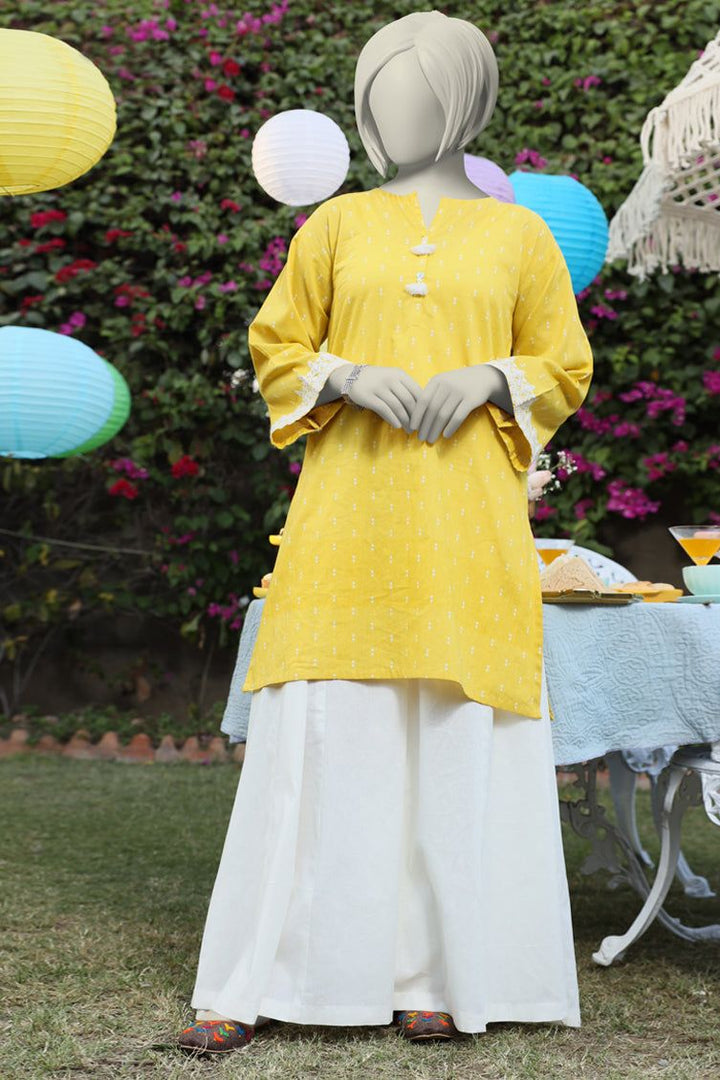 Lawn Yellow Kurti - J. Junaid Jamshed