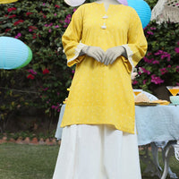 Lawn Yellow Kurti - J. Junaid Jamshed