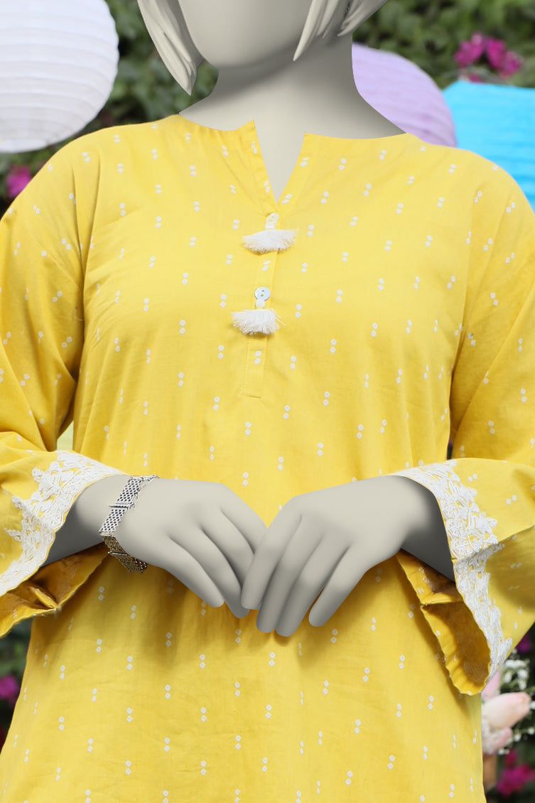 Lawn Yellow Kurti - J. Junaid Jamshed