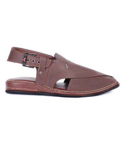 Plain Brown Peshawari Chappal - J. Junaid Jamshed