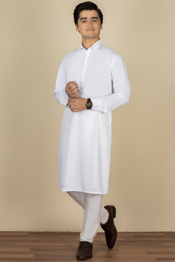 Blended White Shalwar Kameez - J. Junaid Jamshed