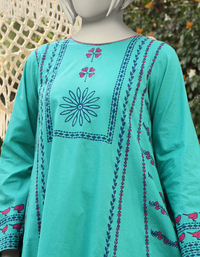 Lawn Green Kurti - J. Junaid Jamshed