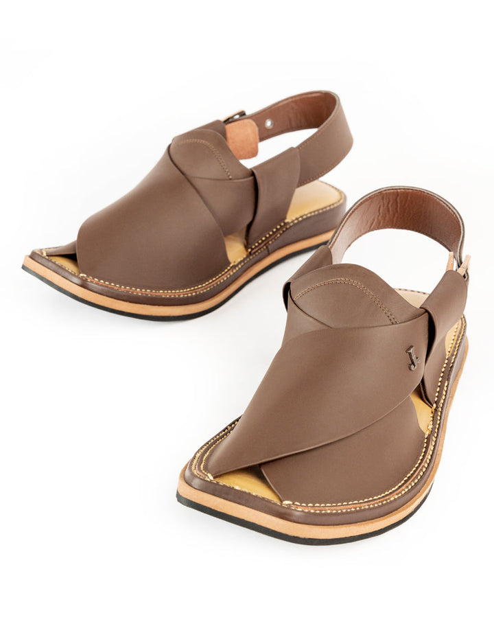 Chocolate Brown Peshawari Chappal - J. Junaid Jamshed