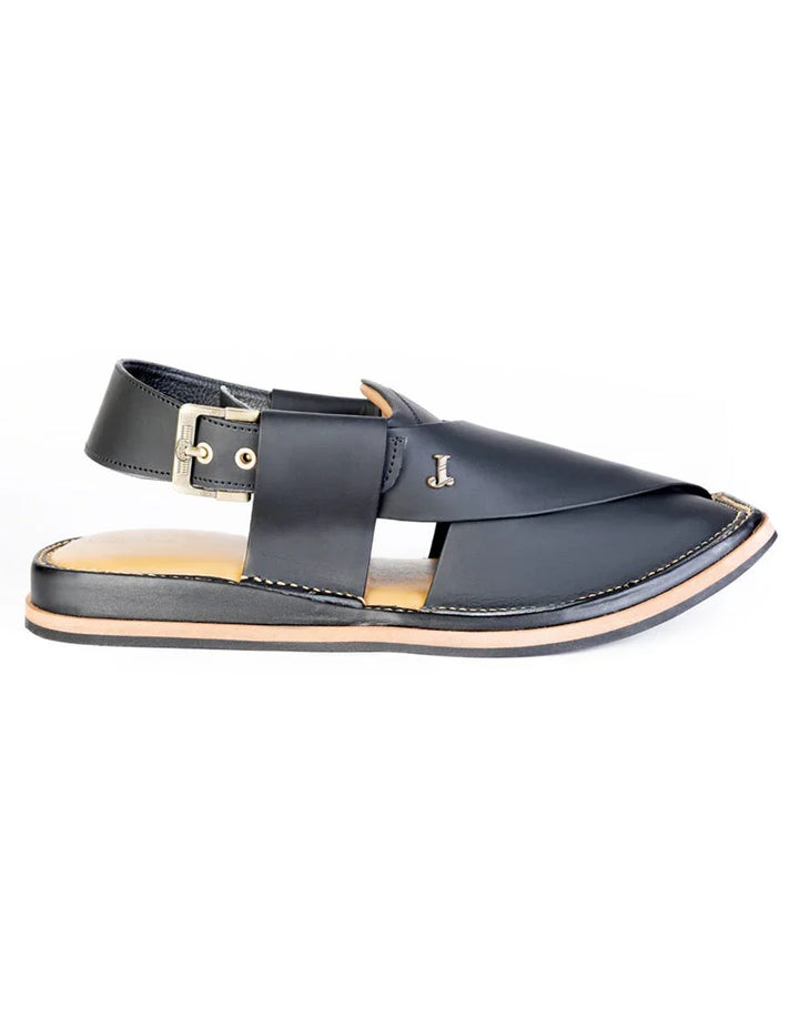 Black Peshawari Chappal - J. Junaid Jamshed