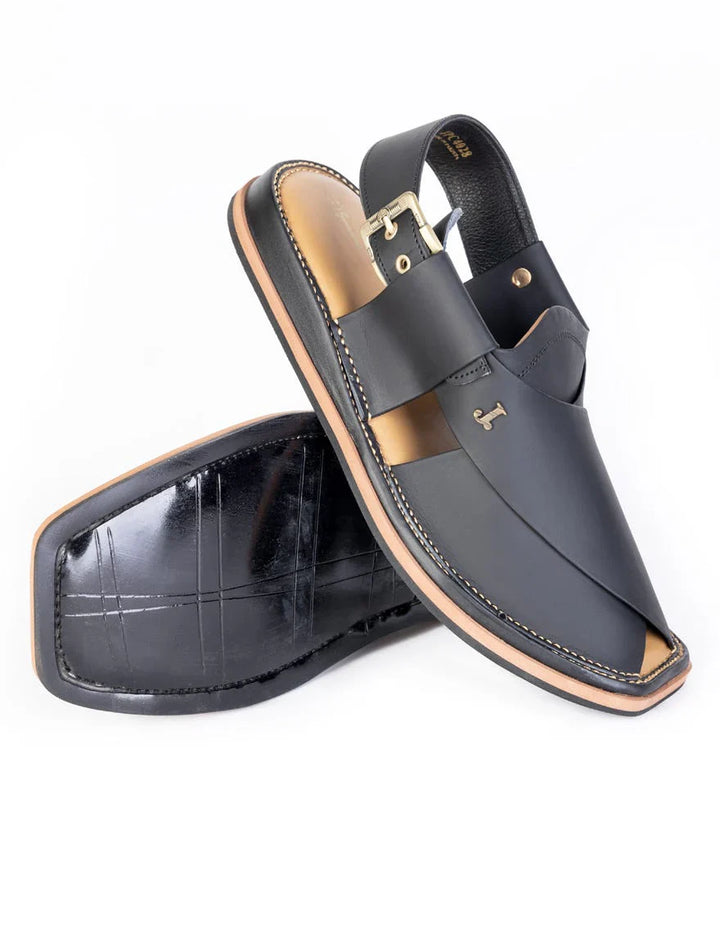 Black Peshawari Chappal - J. Junaid Jamshed