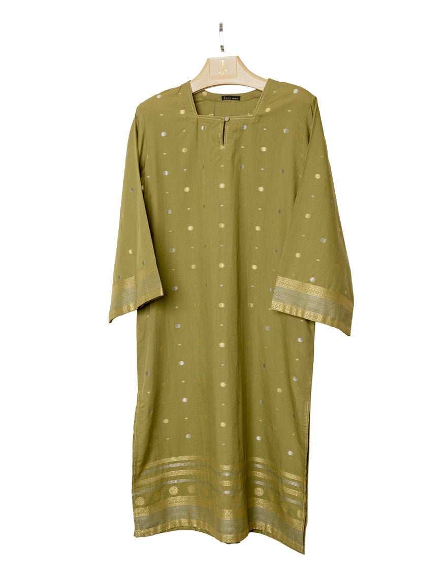 Jacquard Green Kurti- J. Junaid Jamshed