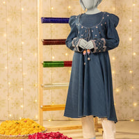 Textured Blue Kurti - J. Junaid Jamshed