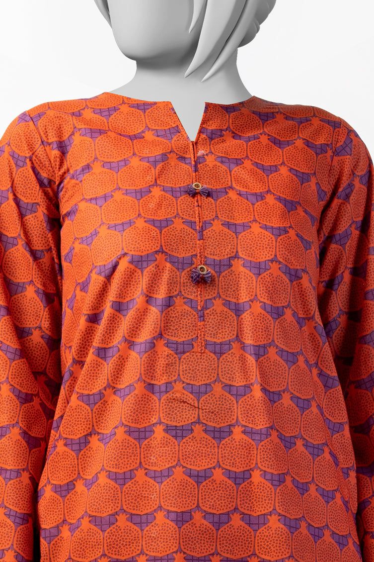 Lawn Orange Kurti - J. Junaid Jamshed