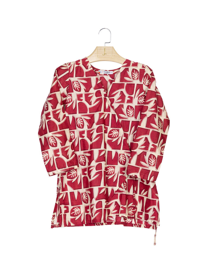 Lawn Red Kurti - J. Junaid Jamshed