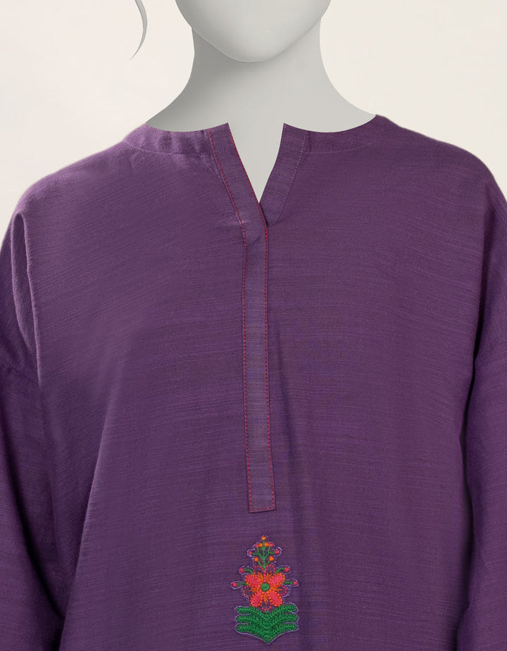 Khaddar Purple Kurti - J. Junaid Jamshed
