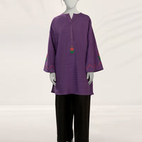 Khaddar Purple Kurti - J. Junaid Jamshed