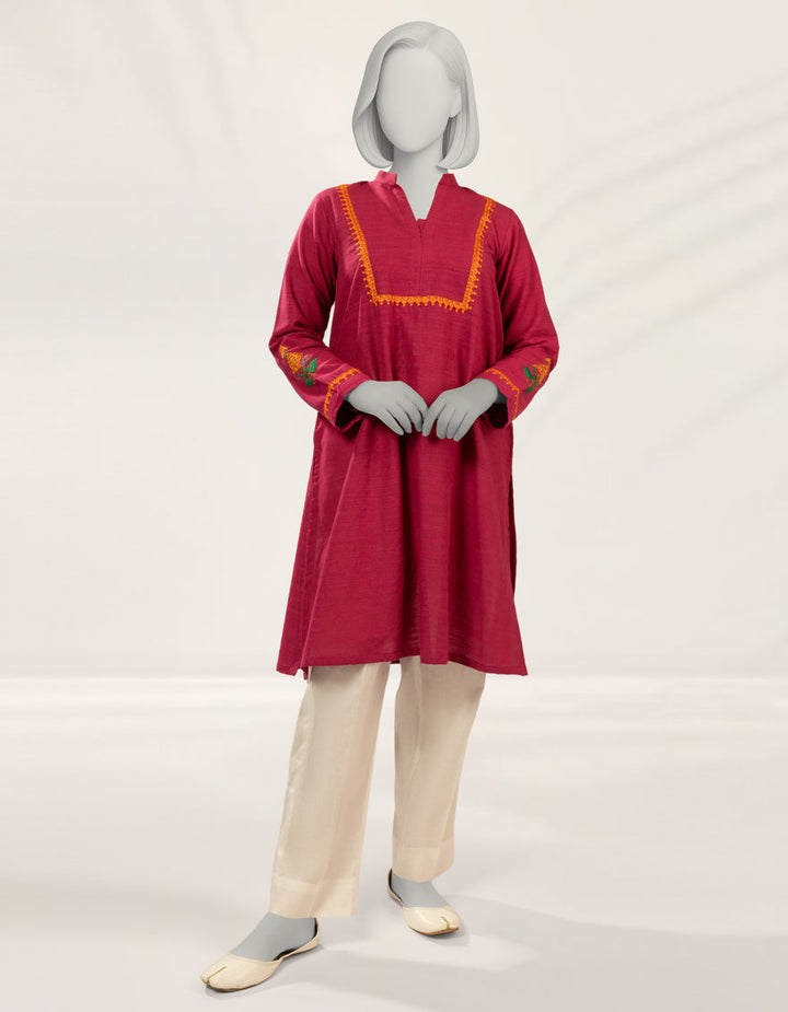 Khaddar Pink Kurti - J. Junaid Jamshed