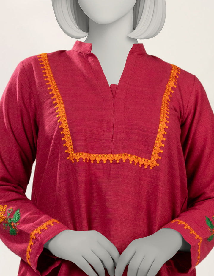 Khaddar Pink Kurti - J. Junaid Jamshed
