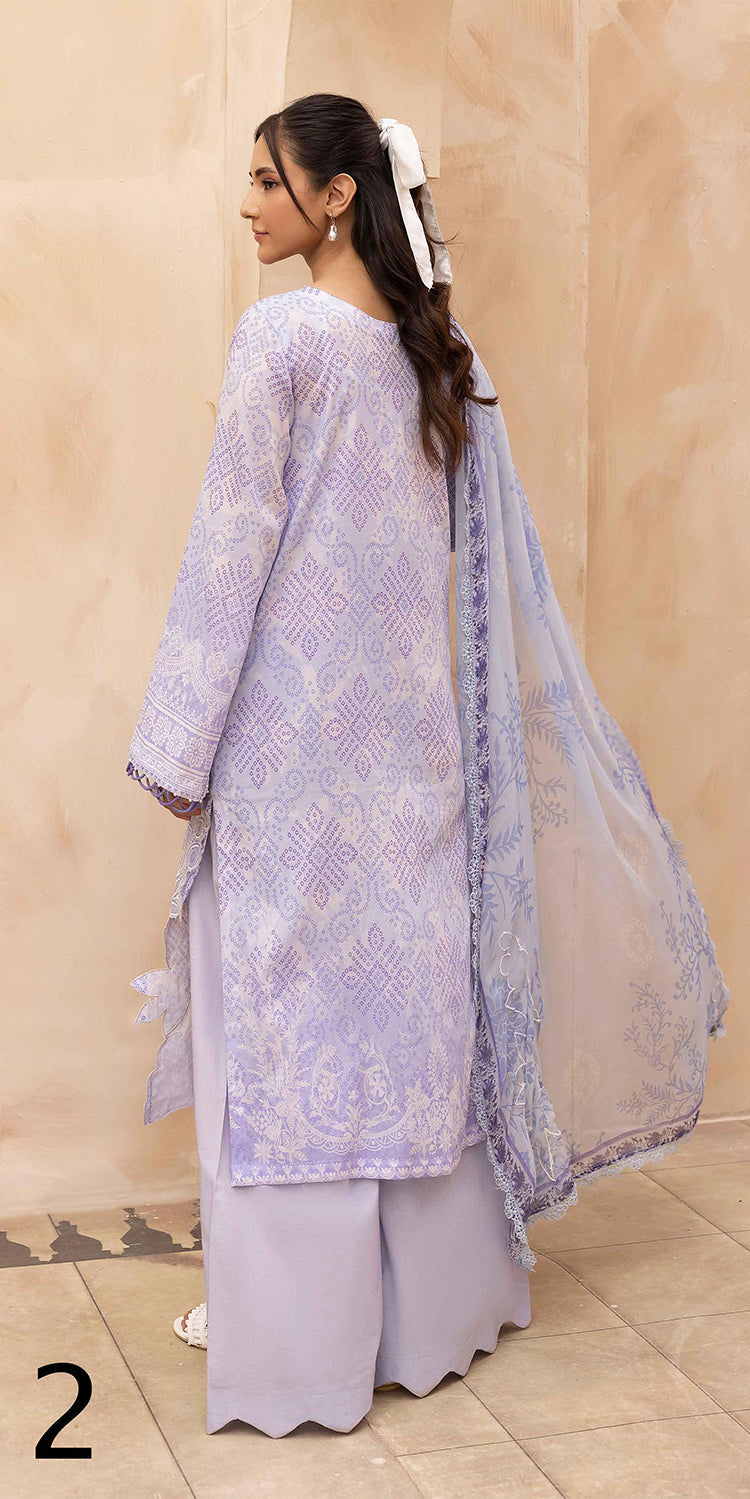 Lawn Lilac Stitched Suit - Kesariya Vol III by Nureh