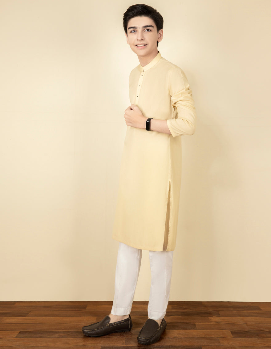 Cotton Fawn Kurta - J. Junaid Jamshed