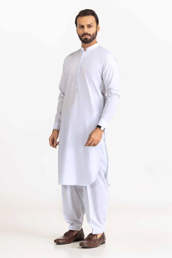 Blended White Shalwar Kameez - President by Gul Ahmed