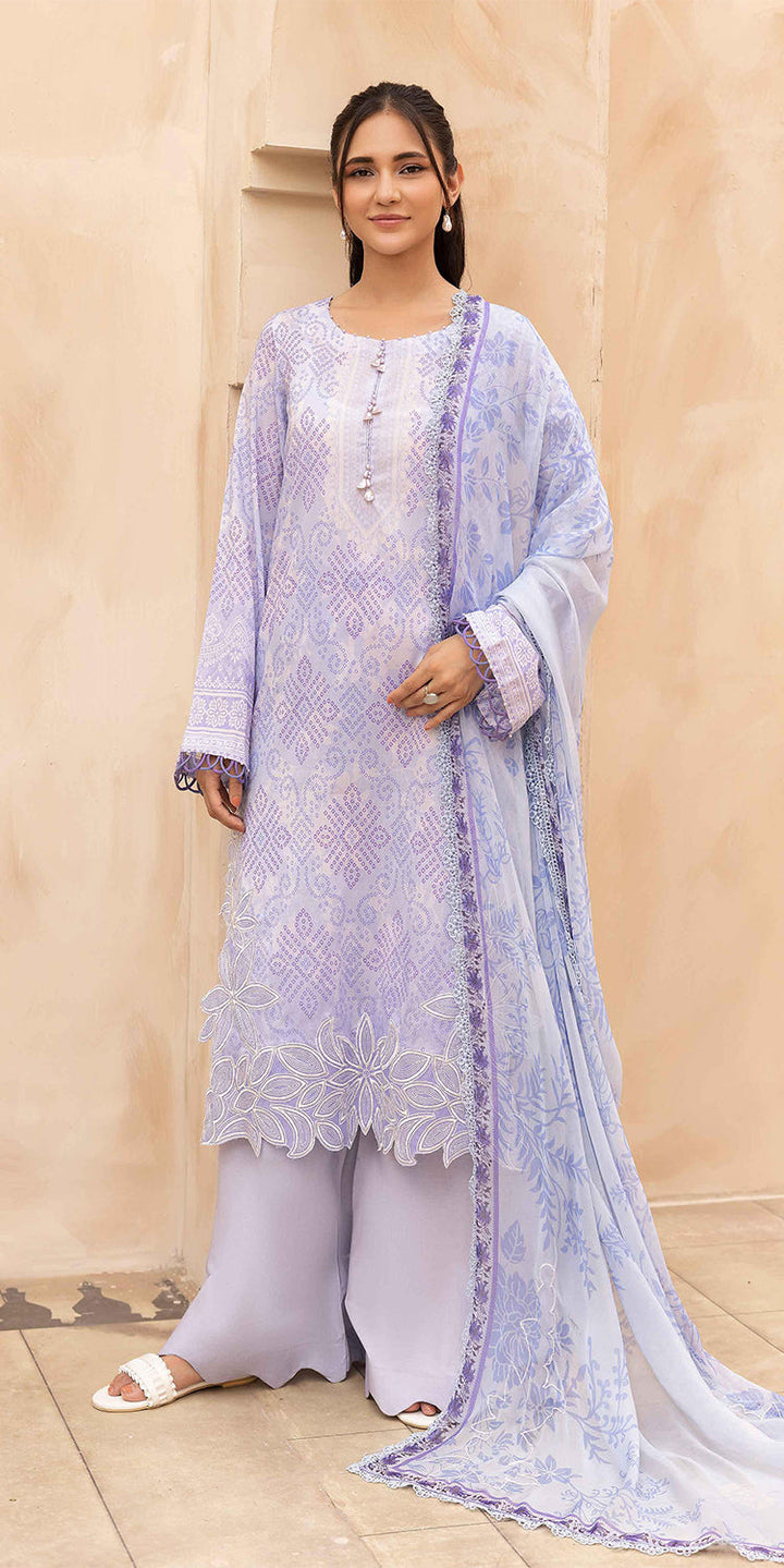 Lawn Lilac Stitched Suit - Kesariya Vol III by Nureh