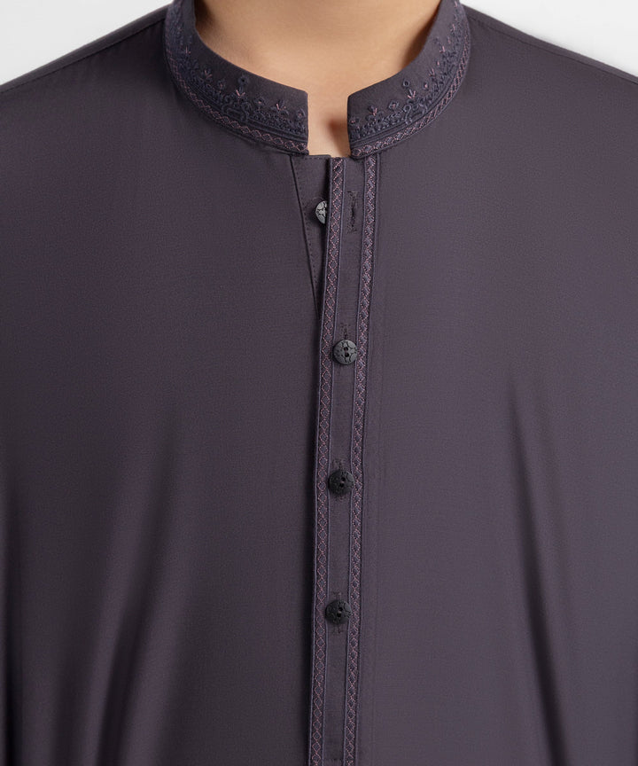 Blended Dark Grey Shalwar Kameez - J. Junaid Jamshed