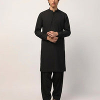 Blended Black Shalwar Kameez - J. Junaid Jamshed