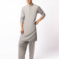 Blended Silver Shalwar Kameez - J. Junaid Jamshed