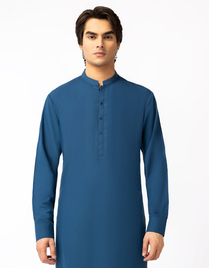 Blended Blue Shalwar Kameez - J. Junaid Jamshed