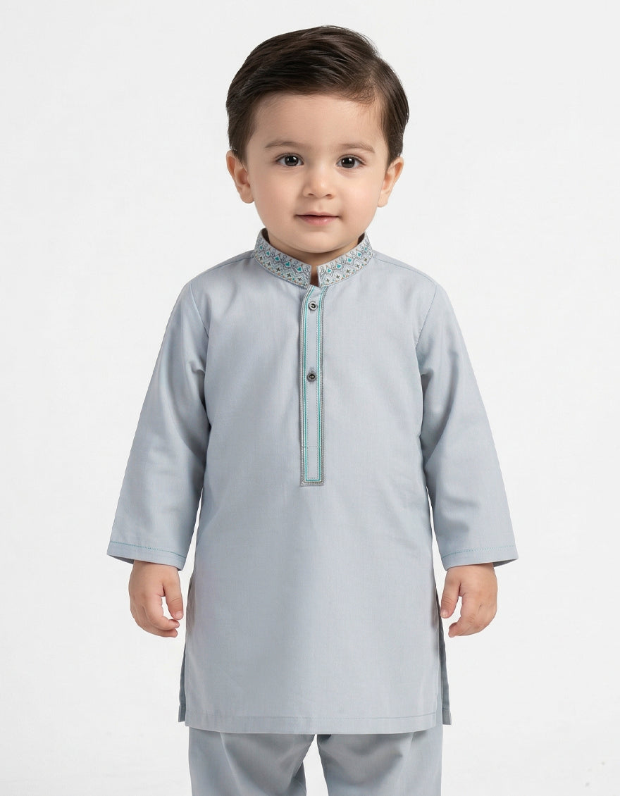 Blended Sky Blue Shalwar Kameez - J. Junaid Jamshed