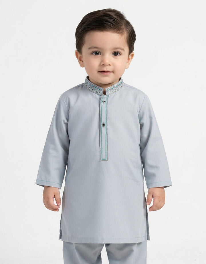 Blended Sky Blue Shalwar Kameez - J. Junaid Jamshed