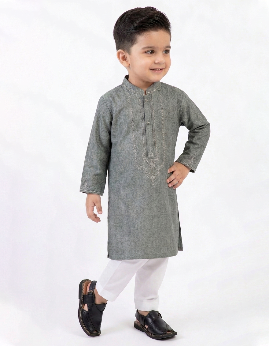 Polyester Mint Green Shalwar Kameez - J. Junaid Jamshed