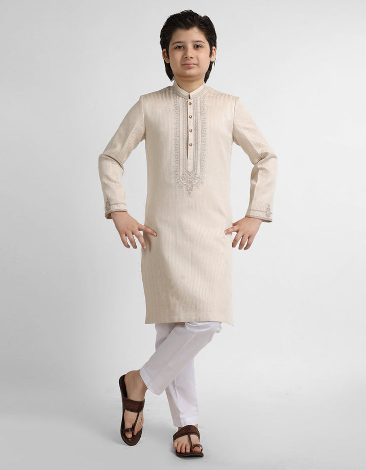 Blended Fawn Special Kurta - J. Junaid Jamshed