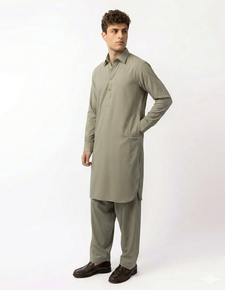 Blended Cement Shalwar Kameez - J. Junaid Jamshed