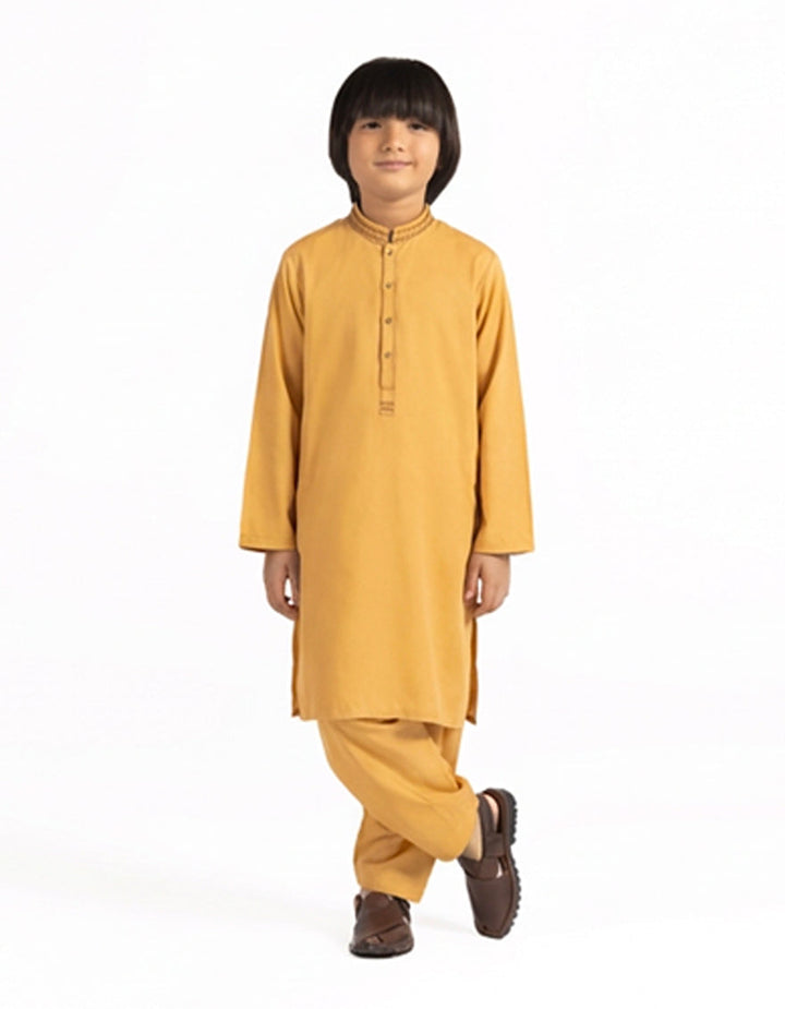 Blended Yellow Shalwar Kameez - J. Junaid Jamshed