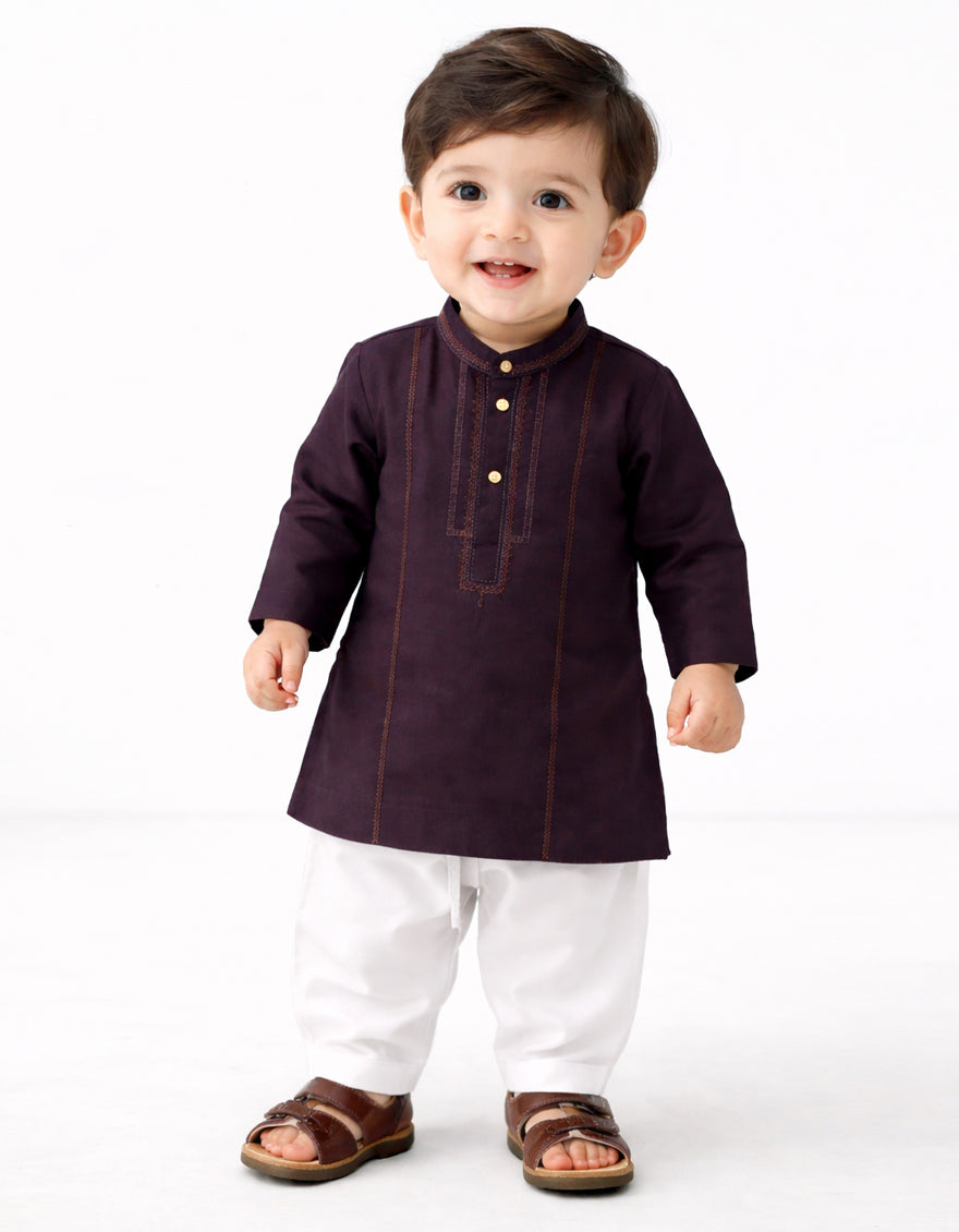 Polyester Deep Purple Shalwar Kameez - J. Junaid Jamshed