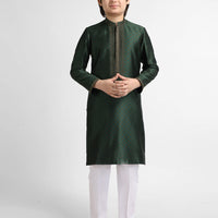 Polyester Green Special Kurta - J. Junaid Jamshed
