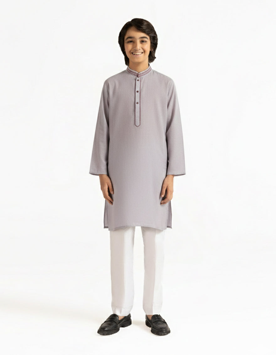 Cotton Lilac Kurta - J. Junaid Jamshed