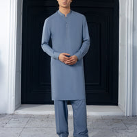 Blended Blue Kurta Trouser - J. Junaid Jamshed