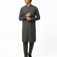 Cotton Grey Kurta Trouser - J. Junaid Jamshed