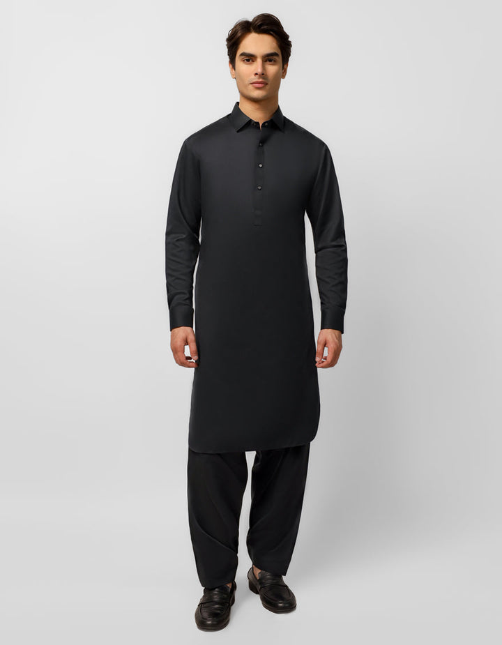 Blended Dark Green Shalwar Kameez - J. Junaid Jamshed