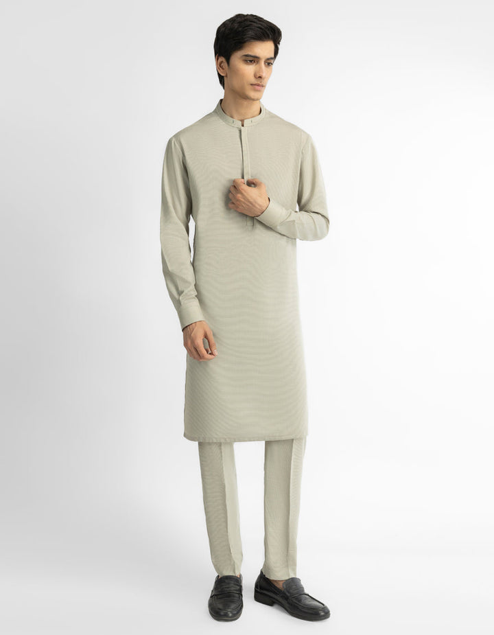 Blended Light Green Kurta Trouser - J. Junaid Jamshed