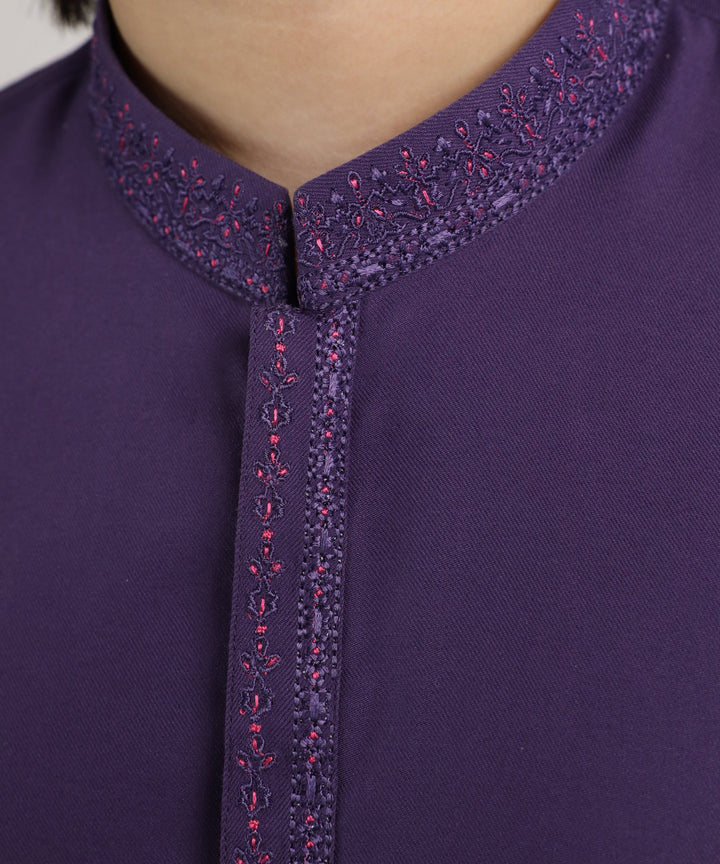 Blended Purple Kurta Trouser - J. Junaid Jamshed
