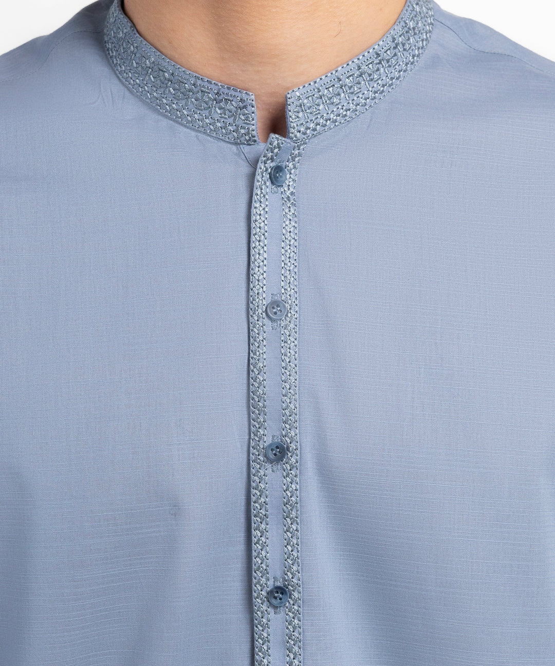 Cotton Light Blue Kurta - J. Junaid Jamshed