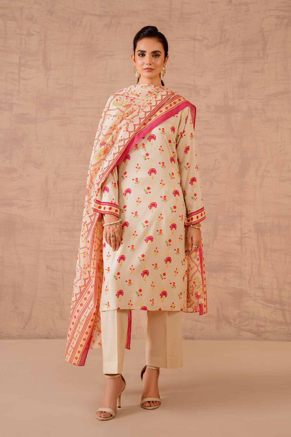 Lawn Pista Unstitched Suit - Nishat Linen