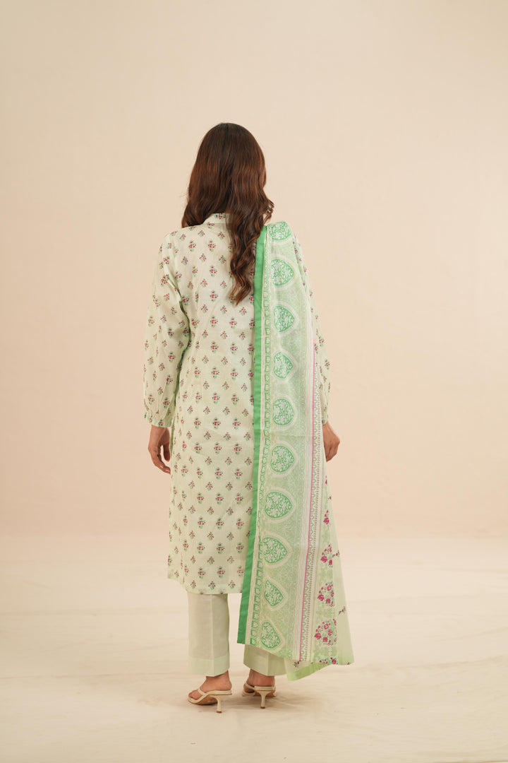 Viscose Lawn Light Mint Stitched Suit - Nishat